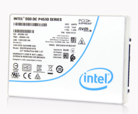 英特爾P4510 1TB U.2 NVME SSDPE2KX010T801服務器固態(tài)硬盤批發(fā)