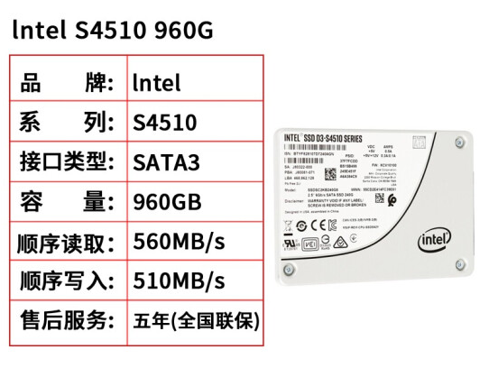S4510 960G SSDSC2KB960G801企業(yè)級(jí)服務(wù)器SSD