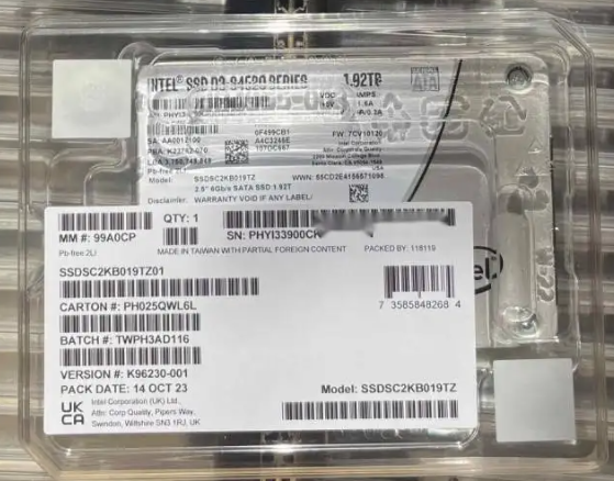 S4520 1.92T SSDSC2KB019TZ01企業(yè)級固態(tài)硬盤